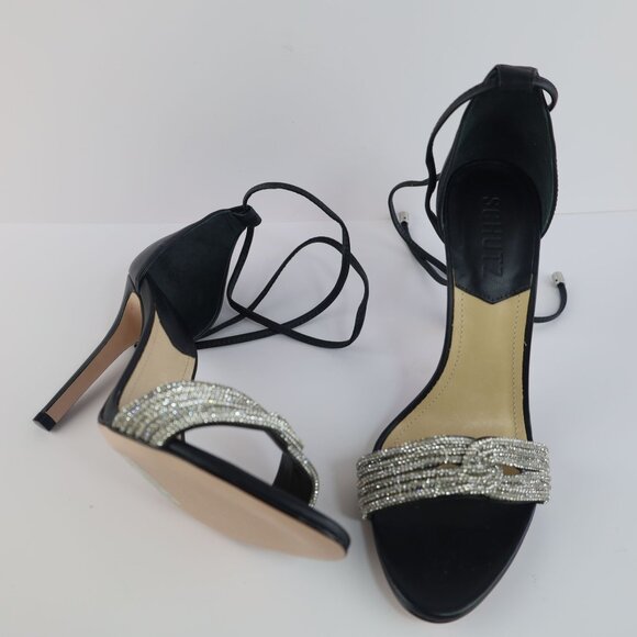 Andy Womens Leather Open Toe Heels 9B- 0309 - Picture 9 of 13